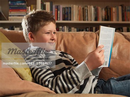 Boy, 11 reading
