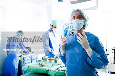 Medical personnel in operating room