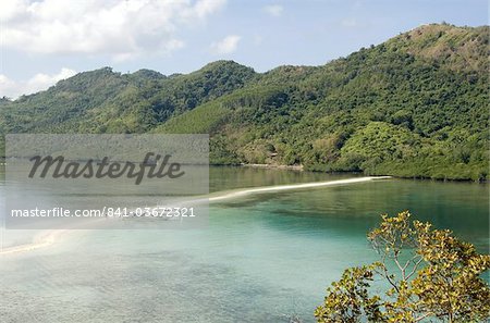 Vigan Island, die Schlangeninsel sandig Spieß, Bacuit Bay, Palawan, Philippinen, Südostasien, Asien