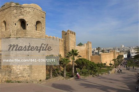 Remparts de la Kasbah de Oudaia, Rabat, Maroc, l'Afrique du Nord, l'Afrique