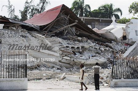 January 2010 earthquake damage, downtown, Port au Prince, Haiti, West Indies, Caribbean, Central America