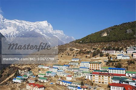 Namche Bazar, région de l'Everest Solu Khumbu, Parc National de Sagarmatha, Himalaya, Népal, Asie