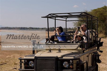 Game spotting on safari, South Luangwa National Park, Zambia, Africa