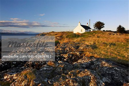 Cottage sur l'east coast of Mull, Isle of Mull, Hébrides intérieures en Écosse, Royaume-Uni, Europe