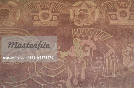 En plein air dans une chambre sur le patio du Palais de Jaguar, Zone archéologique de Teotihuacan, patrimoine mondial de l'UNESCO, Mexique, Amérique du Nord