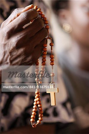 Christian couple praying, Togoville, Togo, West Africa, Africa
