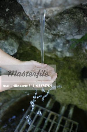 Well at La Benite Fontaine sanctuary, La Roche-sur-Foron, Haute Savoie, France, Europe