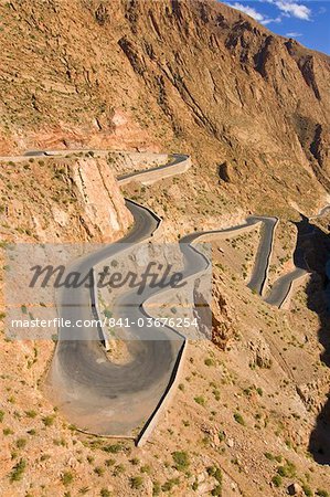 Serpentine road in the Dades Gorge, Morocco, North Africa, Africa