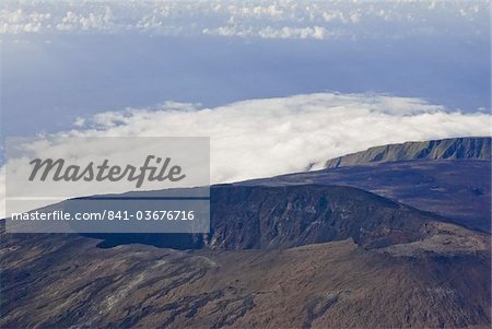 Vue aérienne du cratère du volcan Piton de la Fournaise, La réunion, océan Indien, Afrique