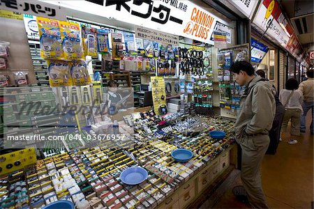 Shop selling small electronic parts in the consumer electronics district of Akihabara, Tokyo, Japan, Asia