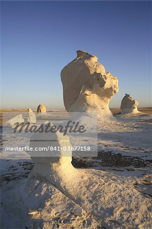 Eroded rock formations in the White Desert, Egypt, North Africa, Africa