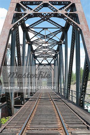 Train Bridge Over Columbia River, British Columbia, Canada