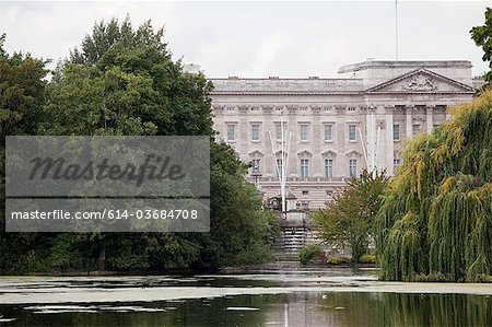 Lake at St James's Park and Buckingham Palace, London