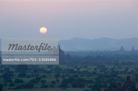 Overview of Temples in Bagan, Mandalay Division, Myanmar
