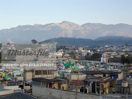 Vue de Huehuetenango de toit, département de Huehuetenango, Guatemala