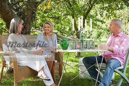 Family sitting at table