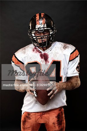 Portrait of Football Player in Studio