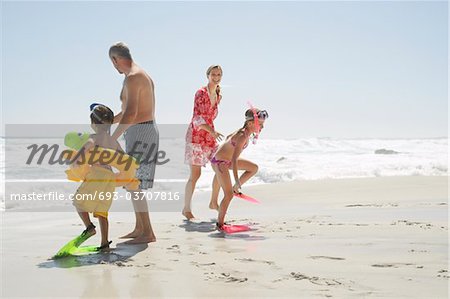 Family Playing on Beach