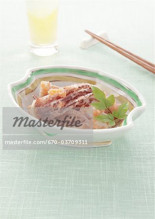 Squid tossed with seasoned cod roe Squid tossed with seasoned cod roe