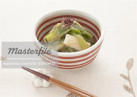 Spring onion with miso and vinegar sauce Spring onion with miso and vinegar sauce