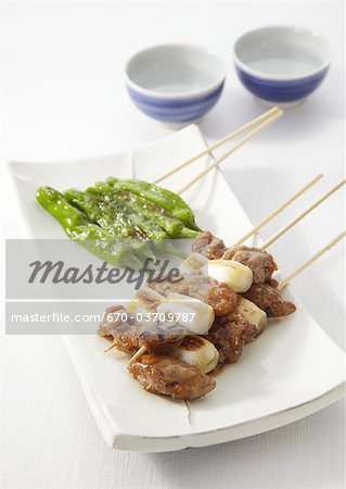 Skewered chicken Skewered chicken