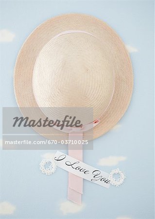 Straw hat with message Straw hat with message