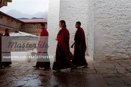 Monks at the Tango monastery near Thimpu, Bhutan