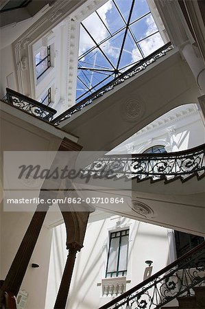 Ecuador, Staircase of the Metropolitan Cultural Centre in the Old City of Quito.