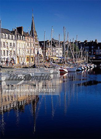 Sail Boats (Yachts) in the 'Vieux Bassin' in Honfleur,Calvados,France.