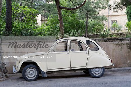 Provence, France. An old Citroen on the street in a small town in rural France