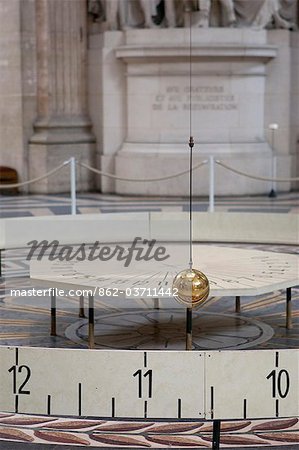Interior of the Pantheon in Paris France and Foucaults Pendulum