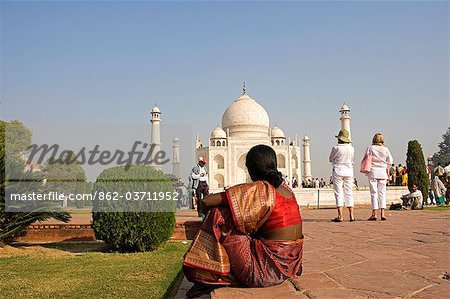 Indian visitors to the Taj Mahal,Agra. India Indian visitors to the Taj Mahal,Agra. India