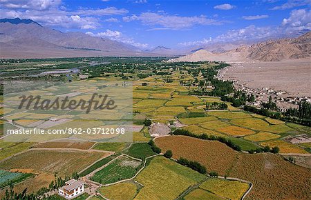 View of the Indus Valley from Thikse Monastery, Ladakh, North West India