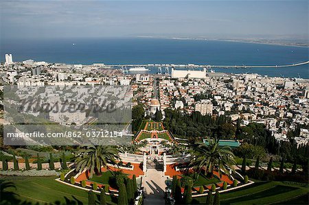 Israel,Mount Carmel. City and Port of Haifa with the Shrine of the Báb in the centre. Haifa is the largest city in Northern Israel,and the third-largest city in the country. The city is a seaport located on Israel's Mediterranean coastline in the Bay of Haifa.David BankIsrael,Haifa