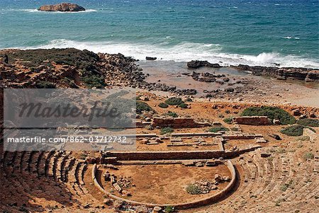 Libya, Cyrenaica, Apollonia. The amphitheatre.