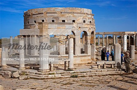 Libyen, Leptis Magna. Der Markt.