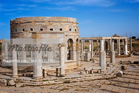 Libye, Leptis Magna. Le marché.