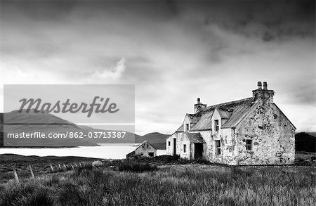 Deserted farm near Arivruach, Isle of Lewis, Hebrides, Scotland, UK