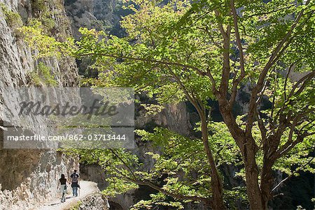 The Cares Gorge  separates the central and western massifs of the Picos.  Picos de Europa, Northern Spain