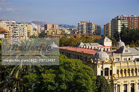 Ansicht der Innenstadt von Malaga, Andalusien, Spanien
