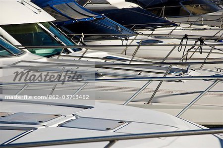 Détail de yachts à Puerto Banus, Marbella. Andalousie, Espagne