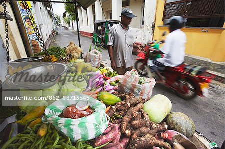 Fournisseur de légume en vieille ville de Galle Fort, Galle, Sri Lanka