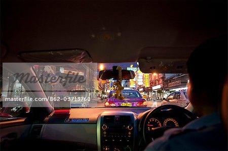 Bangkok, Thaïlande. Un taxi au centre-ville de Bangkok