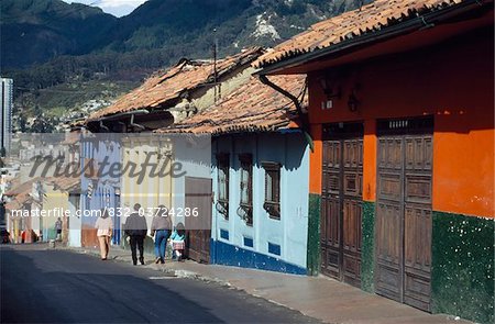 Brightly painted houses in old district of La Candelaria