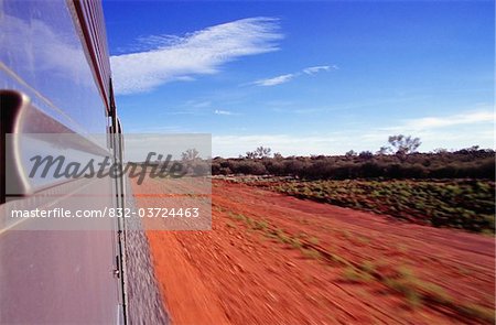 Vue depuis le Ghan Train, flou de mouvement