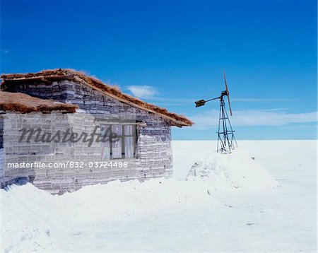 House made of pure salt bricks in Uyuni salt flats