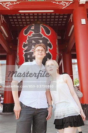 Young Couple Sightseeing In Japan