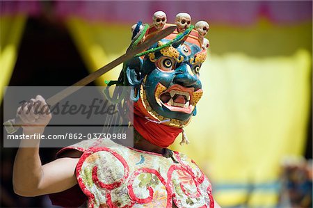 Asien, Bhutan,-Phobjikha Tal, Tsechu Festivals Gangtey-Gompa-Kloster