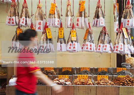 Dried seafood stall, Des Voeux Road West, Sheung Wan, Hong Kong, China