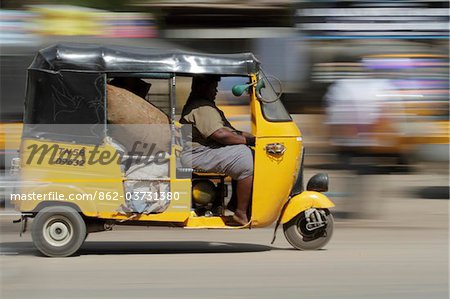 Indien, Tamil Nadu. Tuk-Tuk (Autorikscha) in Madurai.